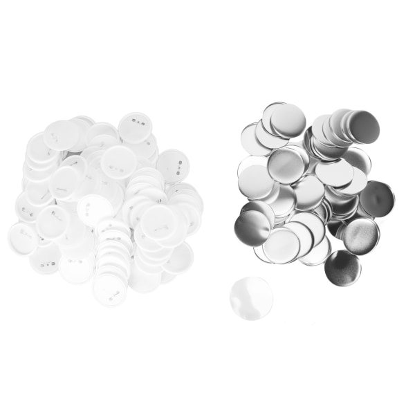 100 sett Blank Button Badge Parts Sett for Button Making Machine DIY Rund Form Rustproof Button Making Supplies 75mm/3.0in