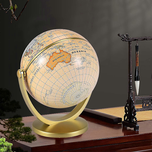 Retro Roterende Verdenskule Jordklode Antikk Hjemmekontor Skrivebordsdekor Geografi Pedagogisk Læring M ZD W