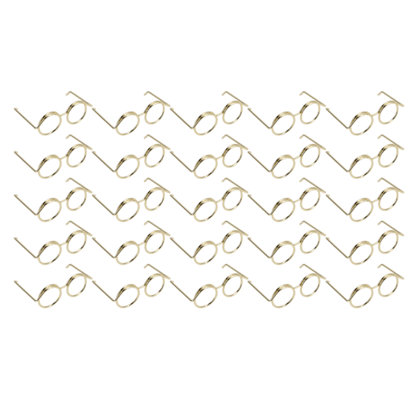 25 st papperklämmor Rostfria galvaniseringsprocess Fadeless Mini Glasögonformade papperklämmor med genomskinlig låda för kontorsguld