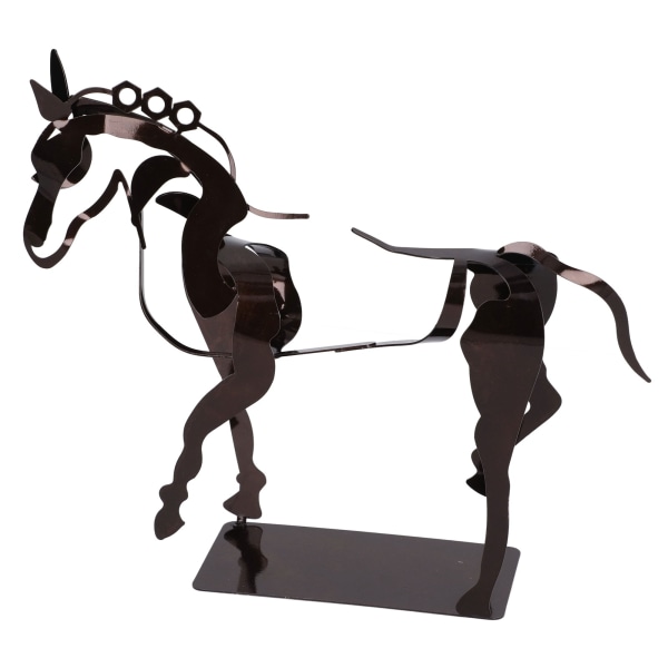 Valoisa hevonen patsas rauta seisova hevosveistos pöytäkoriste kodin sisustamiseen