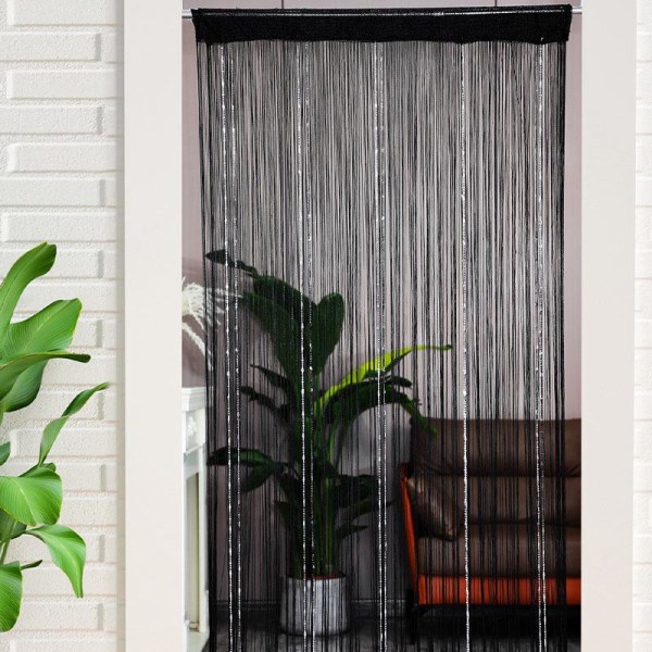 String Porte 100x200cm Sort Gardin vindu dekorasjoner romdeler Soverom dekorasjoner Enkelt gardin for vindu