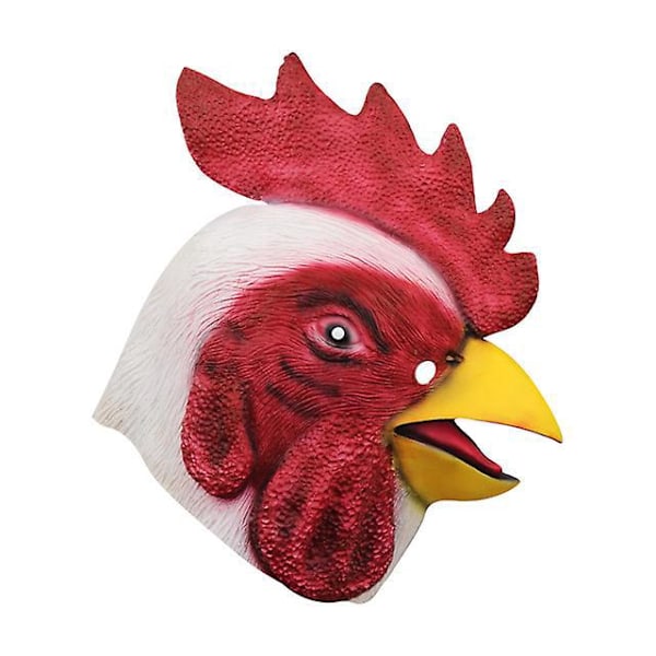 Kyllingmaske, Hvid, Hel Hovedmaske, Latex