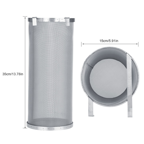 300 mikron rostfritt stål Hemlagad Brew Beer Hop Mesh Filtersil #2 15 x 35 cm