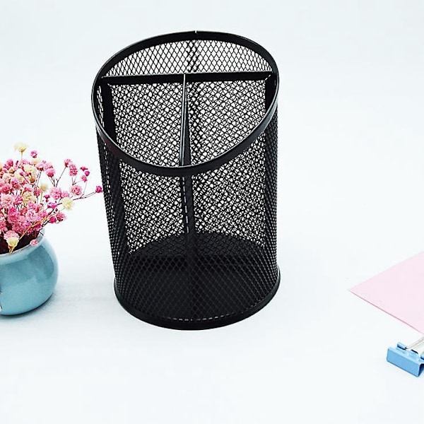 Mesh Rund Blyantsholder Organizer Kop, Klasseværelse Skrivebord Organisation (2 Pak)