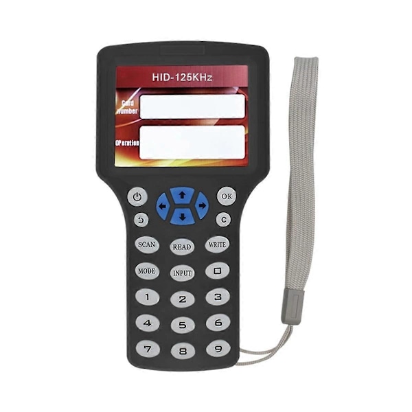 10 Frekvens RFID NFC Smart Card Reader Writer Duplicator 125KHz Svart36