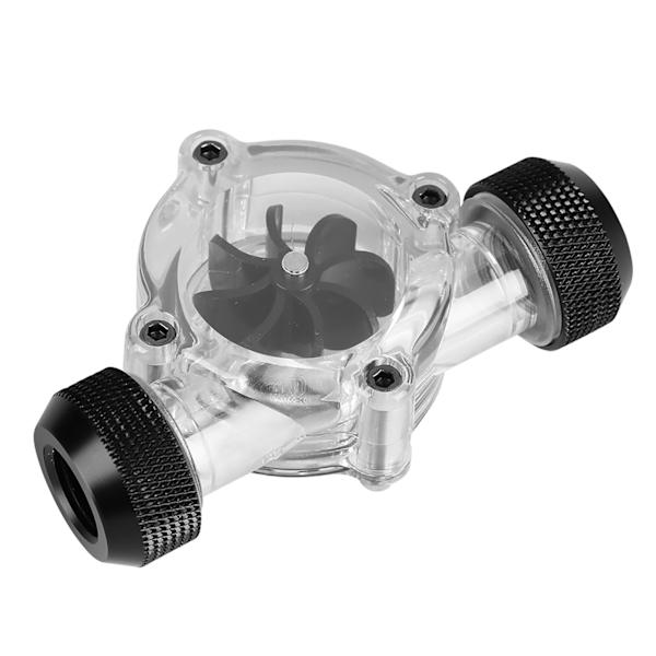 G1/4" gängport hona till hona flödesmätare för PC vattenkylning 8 impellers (svart)