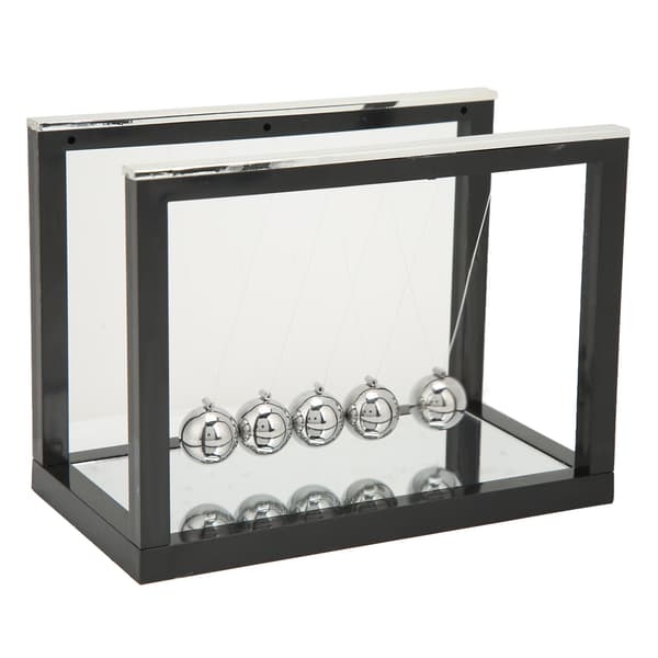 Pendulbold Elegant Stilfuldt Design Spejlstil Sort Svingende Bold Dekompression Legetøj til Skrivebordsdekoration Gave