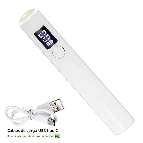 LIMEGIRL Portabel UV LED Nagellampa Mini med LED-Display Uppladdningsbar Manikyr Tork för Nagelpulver Blanco