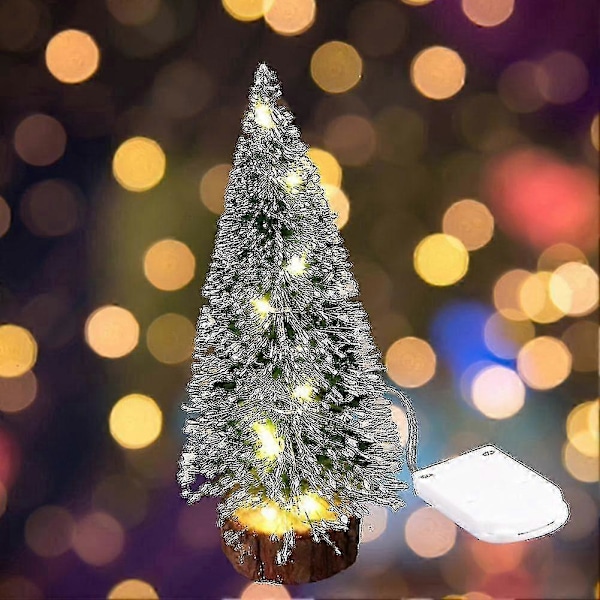 Mini Bord Luminous Kunstigt Juletræ Med LED Lamper Håndværksindretning Til Nytår Jul Bryllupsgave Til Barn Multi Lys 15cm