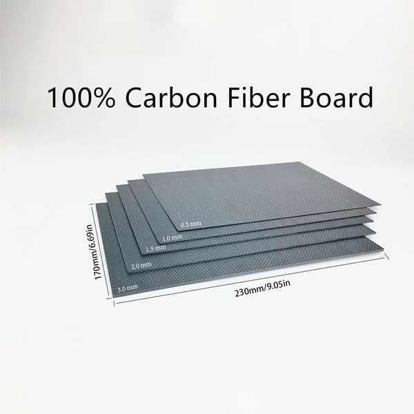 1 stk. fleksibel korrosjonsbestandig 3K karbonfiberplate laminatpanel