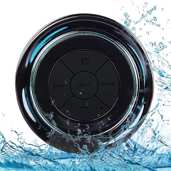 Bärbara Bluetooth-högtalare, Trådlös Bluetooth-högtalare, Vattentäta duschradioapparater, Bärbar högtalare med FM-radio, Vattentät IPX7 + 8 timmars uppspelning,
