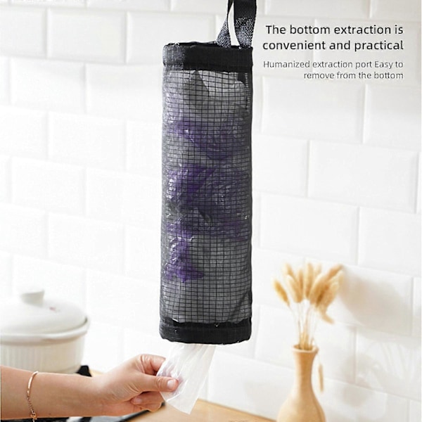 Ripustettava roskapussin suodatinverkko 31,5 x 11,5 cm monivärinen kannettava nylon kestävä keittiötarvike Zekai keltainen