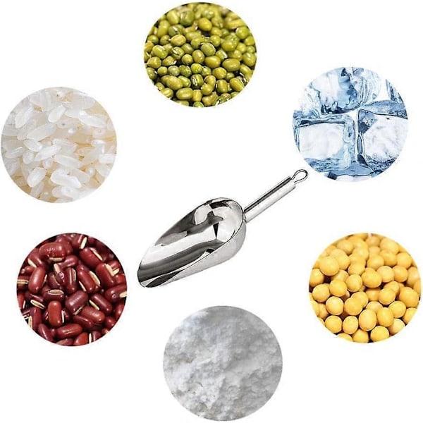 Isskopa, rostfritt stål, isskyffel, kaffeböna, mjölskopa, matskyffel, skrapa, matbuffé för bar, buffé, fest, bröllop, köksredskap (L)