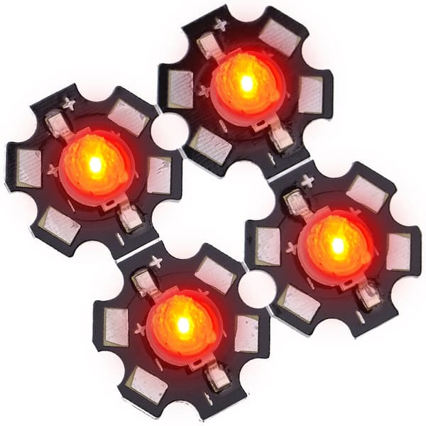 3W High Power LED Lampeperler Emitter Diode Chips til DIY Belysningsarmaturer Rød