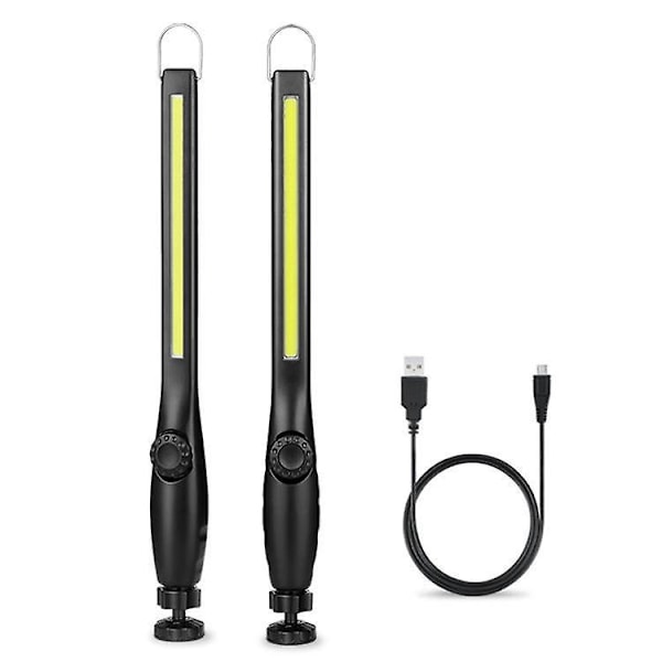 Kannettava työvalo - 2 kpl LED-työvaloa 1000 lumenilla, Ladattava ja magneettinen taskulamppu, Käsikäyttöinen COB-työvalo tarkastukseen