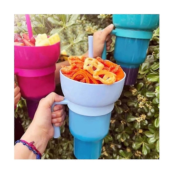 1 stk. Stadion Tumbler Popcorn Kopp Snack Kopp Multifunksjonelle Kopper 1000ml Oransje
