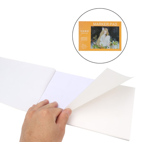 Konstteckningsmarkör Paper Pad Notebook Akvarellbok Skissbok Målarpapper
