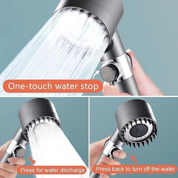 Vattentrycksstimulerande Dusch - Multifunktionell Trycksatt Spray med Tre Hastigheter