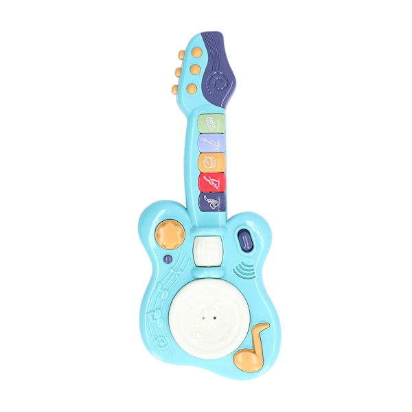 Gitarrleksak Batteridriven Pedagogisk Intressant Söt Stil DIY Kul Musikalisk ABS Material Minigitarrleksaker för BarnBlå