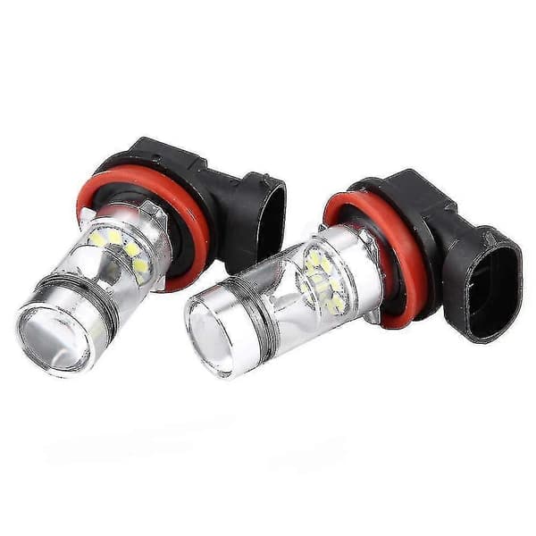 2x H8 H9 H11 6000k Superhvit 100w LED-frontlyssett Tåkelys Bilkjøring - CHUNC