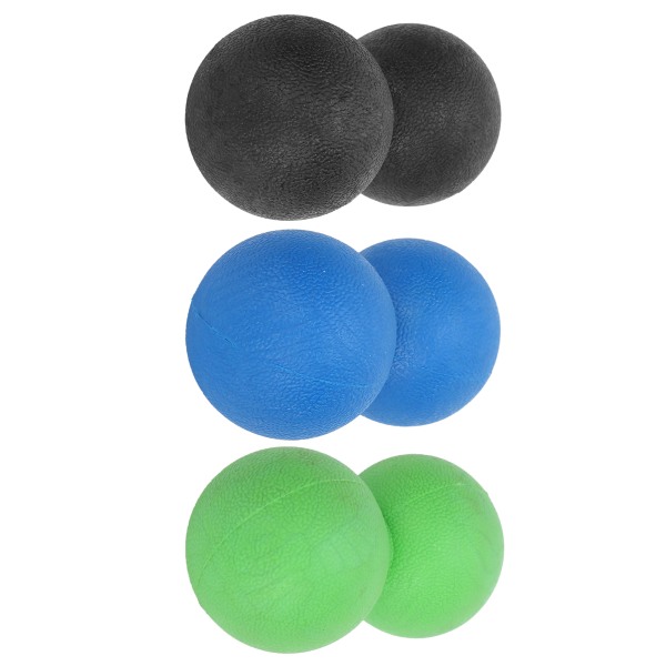 TPR Yoga Massagebold Muscle Relax Bærbar Fitness Body Fascia Træningsboldsæt (Sort Grøn Blå) Noir + Vert + Bleu