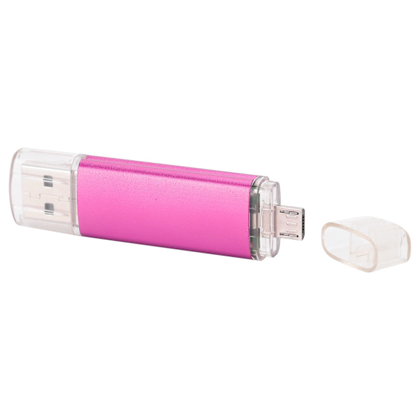 2 i 1 USB-minne USB OTG-disk med hög kapacitet Externt datalagringsminne Minneskort Rosröd 128 GB