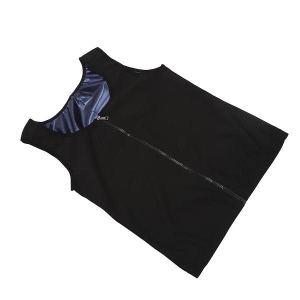 Män Sweat Vest Blå Inre Dragkedja Fast Torr Waist Trainer Linne för Man