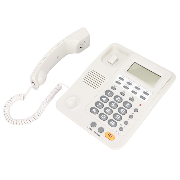 KXT6009CID Bordtelefon med ledning til fastnet med funktion til opkalds-id-visning til hjemmekontoret (hvid)