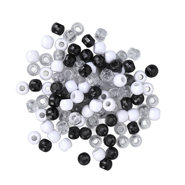 100 st Hårpärlor Plast Transparent Hårförlängning Länk Pärlor för DIY Hårflätnings Ornament
