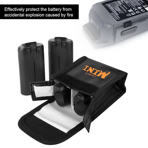 Lithium-batteri eksplosionssikker etui sikkerhedsopbevaringsbeskyttelsestaske passer til Mavic Mini DroneBlack