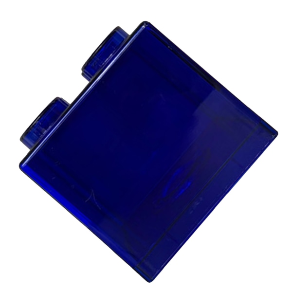 Genomskinlig sparbössa i form av en byggsten, rektangulär transparent sparbössa för mynt för barn pojkar flickor blå 8,9x8,9x9,2cm / 3,5x3,5x3,6in