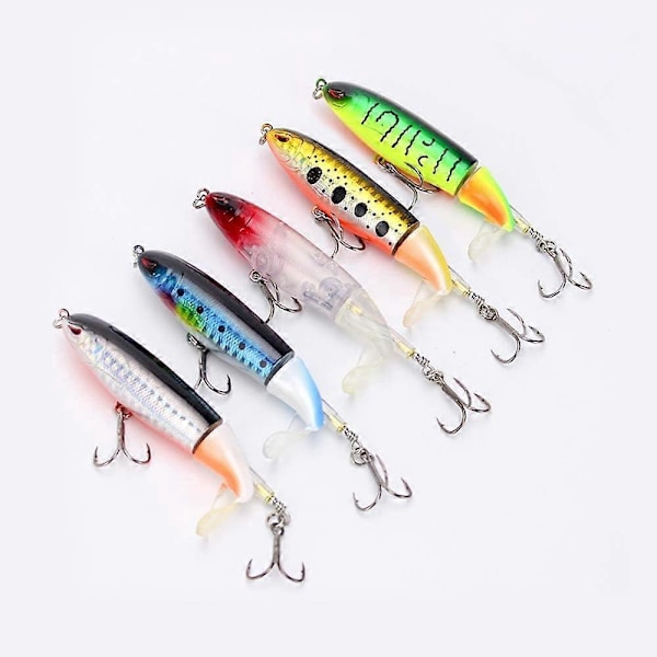 2025 Lämpligt 5-pack Fiske Lure Set 10cm 15g Fiskekrok Roterande Svans Fiskeredskap Bete för Sötvatten Saltvatten Karp Abborre Gädda, etc