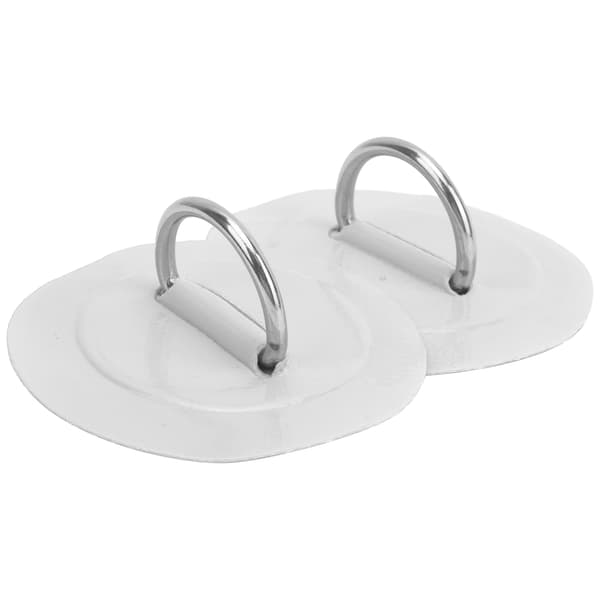 2 stk. oppblåsbar båt kajakk D-ring pute patch PVC marine rustfritt stål fast spenne (hvit)