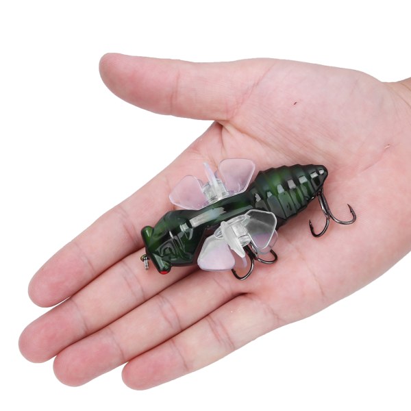 Hard Fish Lure Bionic Cicada Shape fiskebete med roterande snurrar Propeller Diskantkrok 7,5 cmY238-7