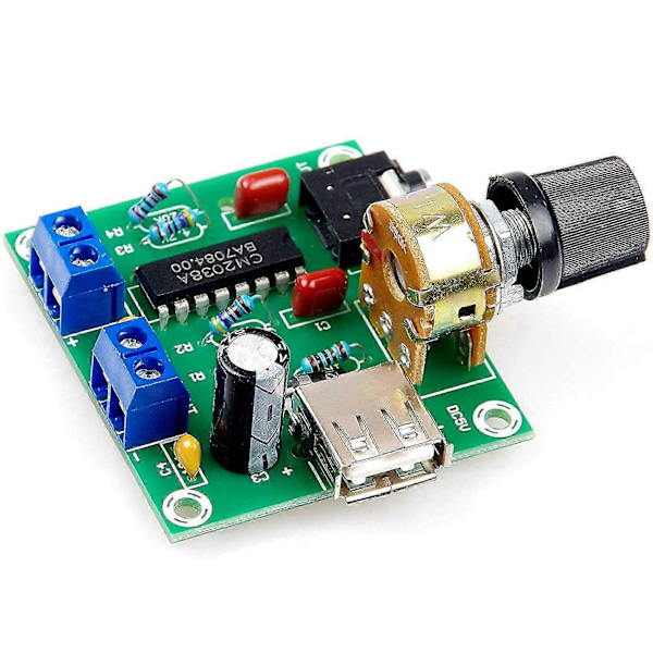 Mini Förstärkarbräda 5W+5W HiFi Tvåkanalig PM CM2038 5V USB Strömförsörjning Ljudförstärkare