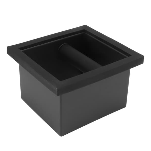 Kaffegrums Knock Box Firkantet Bundløs Sort Gummi PTFE Stål Restboks til Cafe