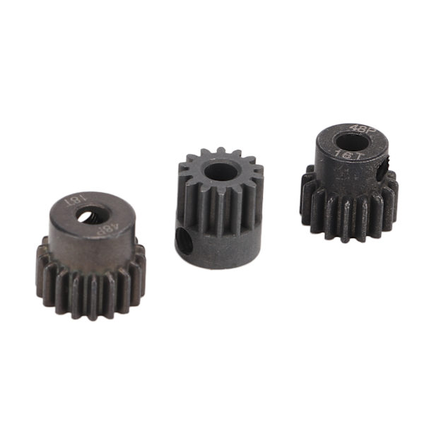 3 Stk RC Motor Pinion Gear 48P 14T 16T 18T Rustfast Pulver Metallurgi 48P Pinion Gear Sæt til 1/10 RC 3.175mm Motor