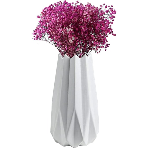 Pampas Grass Keramisk Vas Handgjord Geometrisk Vas Vit Guld B B