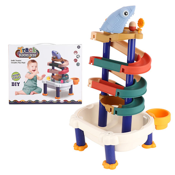 Børns sporblok skrivebordslegetøj DIY samling baby børn bad bruser bygning spor legetøjssæt sporblok skrivebordslegetøj