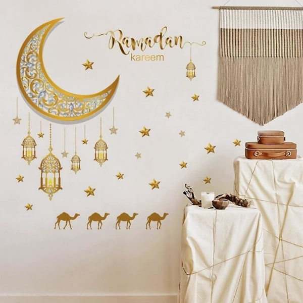 Ramadan Eid Mubarak seinätarra Kuu Tähti Lyhty Tarrat Itsekiinnittyvä Seinätarra Kotiin Juhliin Seinäkoriste