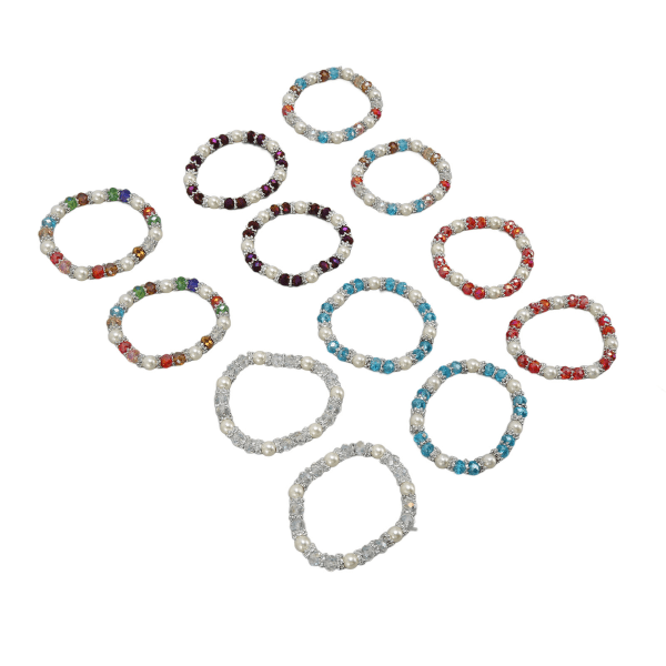 12 stk 8 mm beaded stretcharmbånd Fasjonabelt fargerikt fargerikt armbånd for feriedato