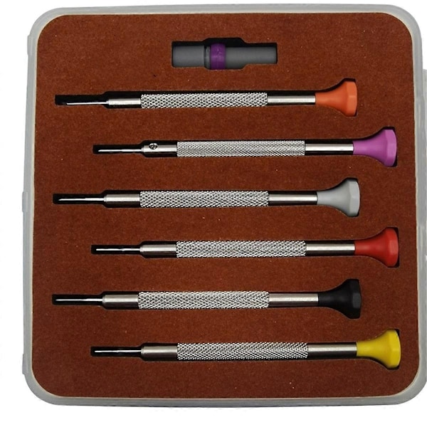6 st Klockreparationsskruvmejslar Kit för 3135 2135 Urverksreparation