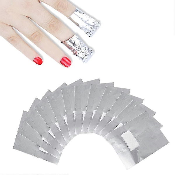 100 st Nagelborttagningsfolieomslag för Akryl/UV/Gel Polish Soak-off Borttagning, Nagelkonst Borttagningsverktyg