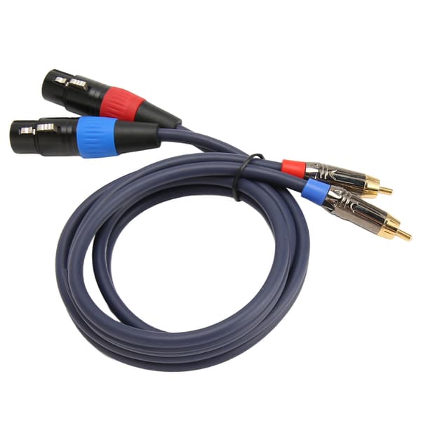 Dobbelt XLR til RCA Kabel Professionel 24K Guldbelagt Stik 2 XLR Hun til 2 RCA Han HiFi Lydkabel 2m / 6,6ft