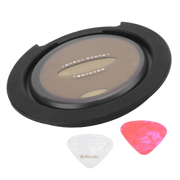 Akustisk guitar lydhulbeskytter fugtighedscreme med 2 plektre fugtplejesystem mod revnedannelse