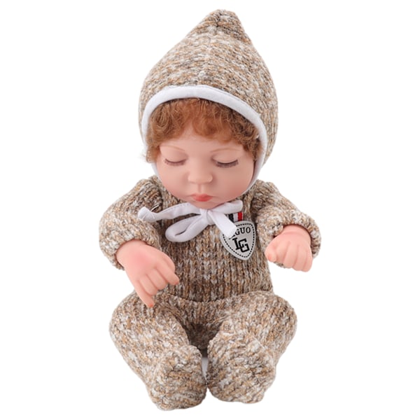 30cm Reborn Doll Soft Vinyl Lifelike Eyes Closed Baby Doll Toy for 4 to 6 Years Old Children Dressing Up Game Boy