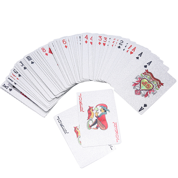 Vanntett pokerkort, bøyningsmotstand, PVC-samling, gaver, bordspill, sølvboks
