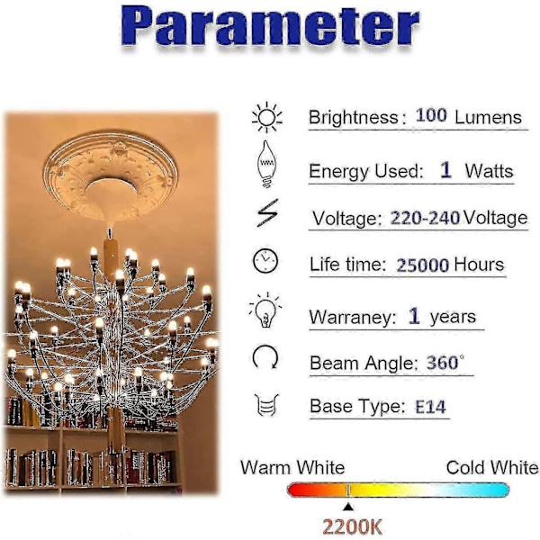 Led E14 1w, T22 Vintage Amber Glow putkimainen yövalo 10w E14 hehkulampun korvaava kynttilänjalka pohja Led Filament Sign Super lämmin valkoinen-