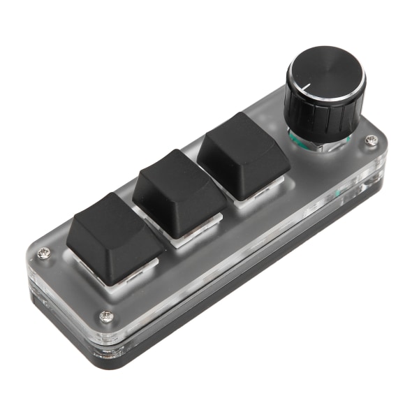 Mini tilpasset tastatur 3 taster Rød bryter-snarveier Plug and Play RGB-bakgrunnsbelyst programmeringsmakro-tastatur for bærbar PC