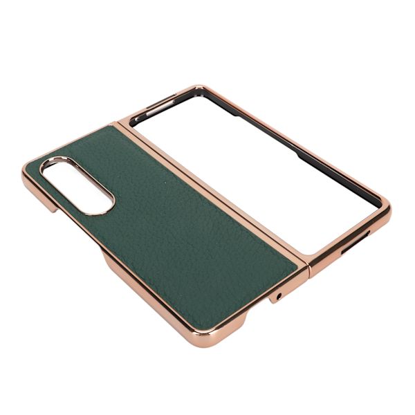 Vikbart phone case för Samsung Galaxy Z Fold 4 Nano Elektropläterat Läder Stjärnmönster Anti-skrapa Telefon Case Grön